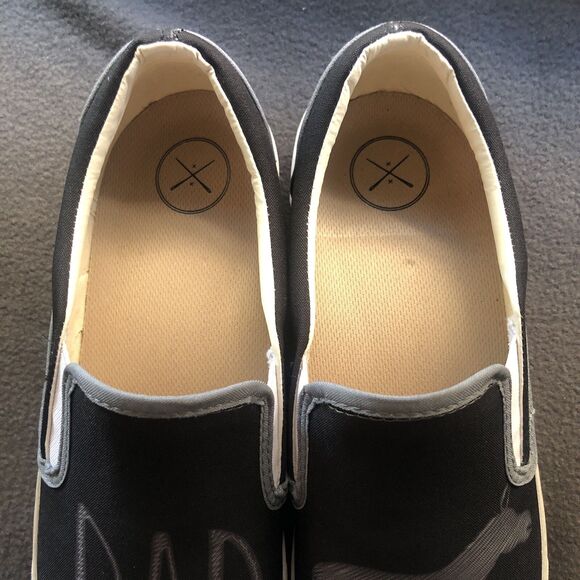 Inkkas Unisex Badass  Shoes wo' 13 | men's 11 black slip on canvas rubber casual - Picture 7 of 10